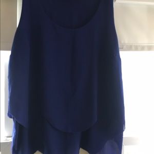 Blue sleeveless blouse