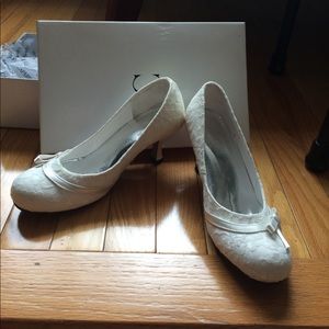 White Lace Bridal Heels