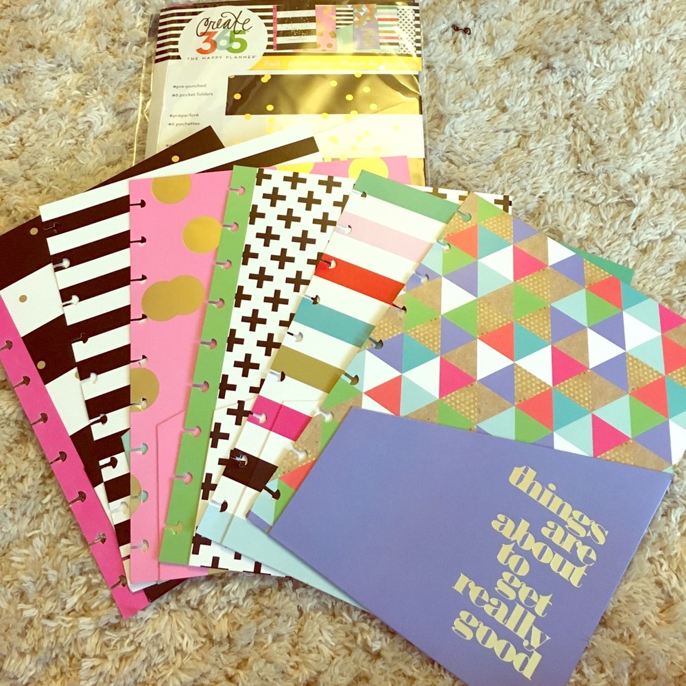 Two sets of 6 pocket folders - The Happy Planner