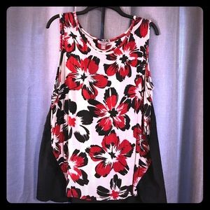 Red floral tank