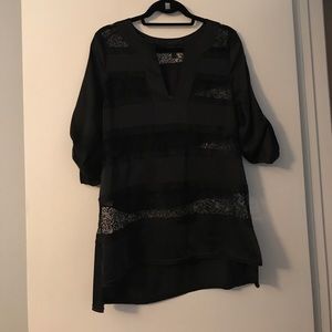 Bcbg silky lace stripe tunic