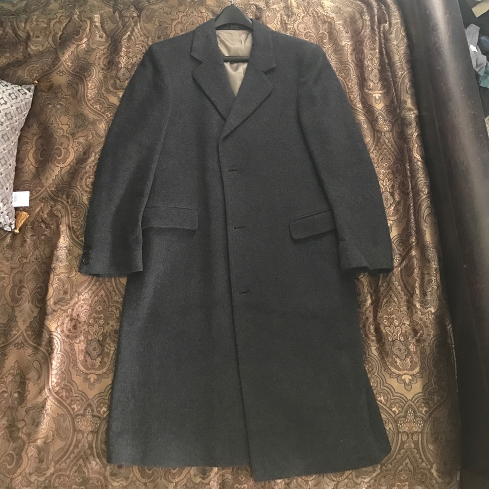Men's Adolfo Dark Gray Full Length Topcoat