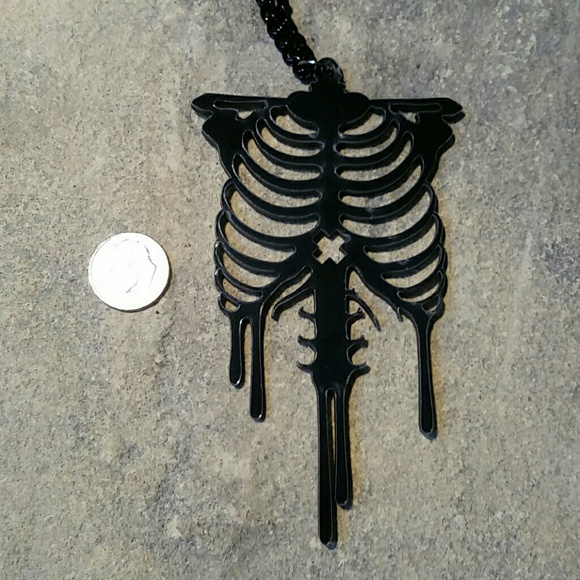Jewelry | Huge Goth Skeleton Rib Cage Laser Cut Necklace | Poshmark