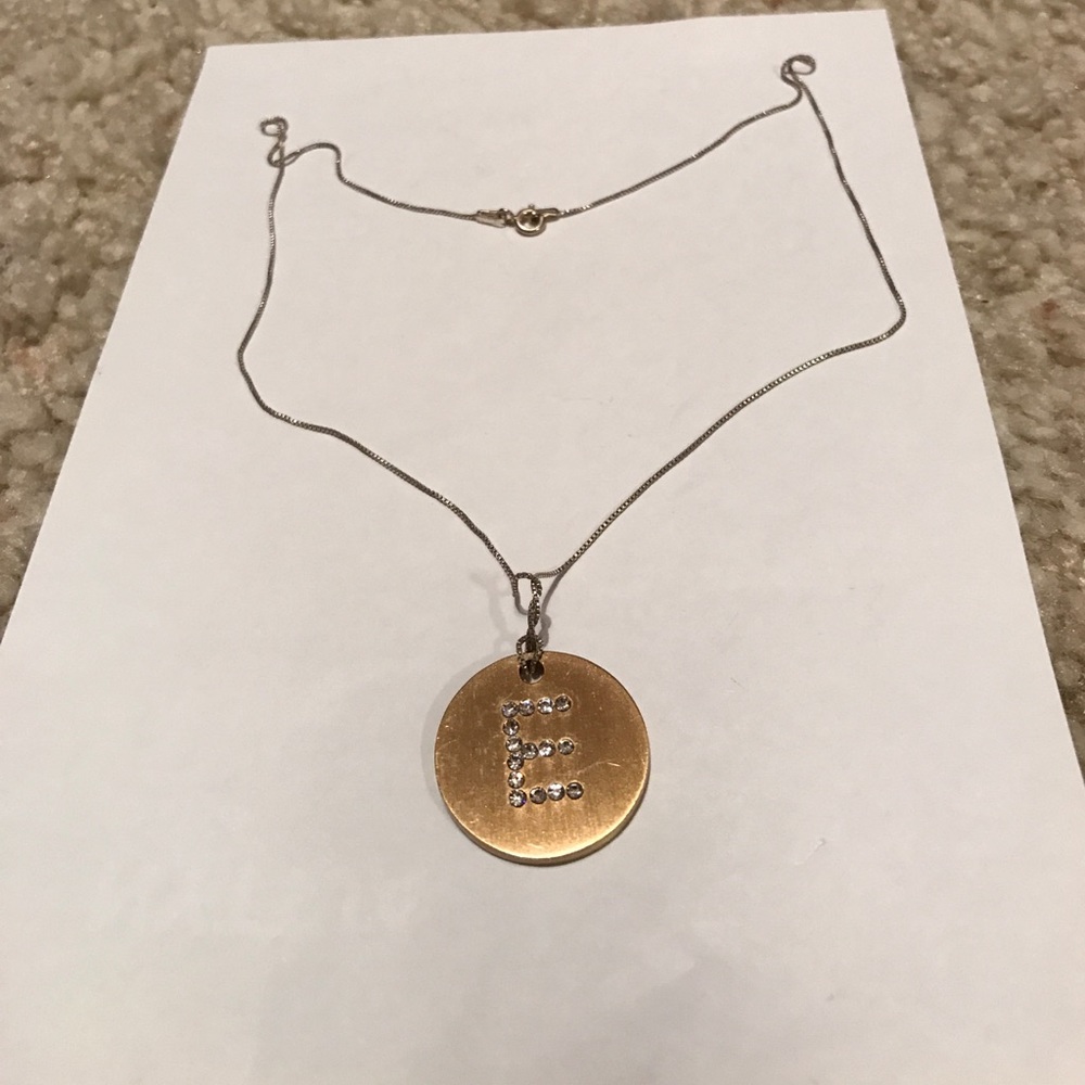 Francesca's Gold "E" necklace
