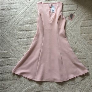 Forever 21 pink a-line v-neck stretchy dress