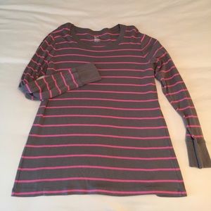 Pink & brown long sleeve shirt