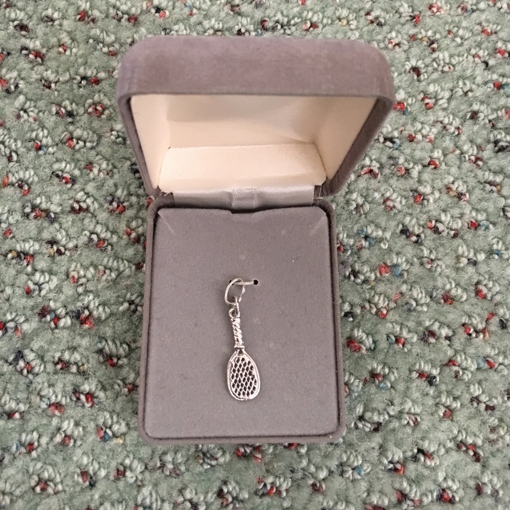 Tennis racket silver charm