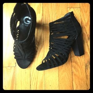 G By Guess stack block heel sandals