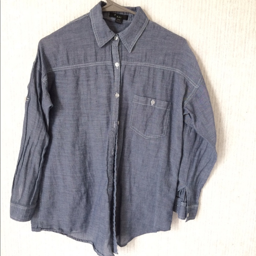 Forever 21 gray/blue button down