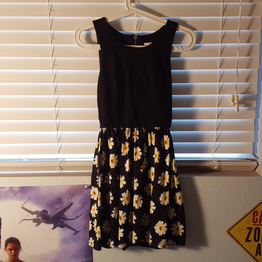 Knit and Cotton Gathered Floral Dress