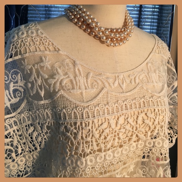 Crocheted Boxy Sheer Top - Picture 2 of 4
