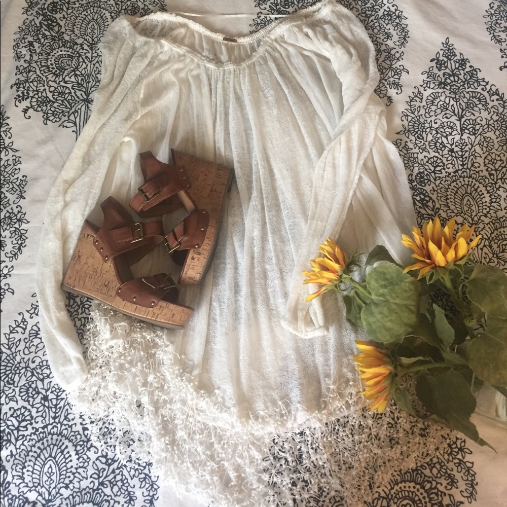 Free People Sheer Long Sleeve Dress