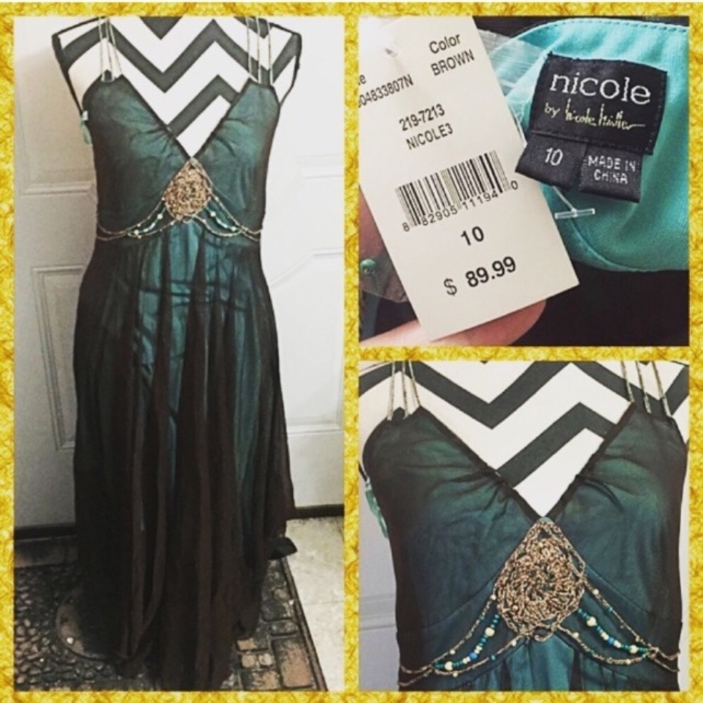 NWT Sz 10 Nicole Miller Boho dress