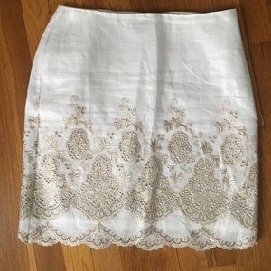 White linen skirt
