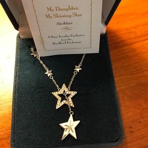 Star necklace with diamond and Swarovski crystals