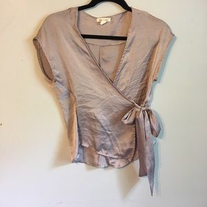 silence + noise silk wrap top