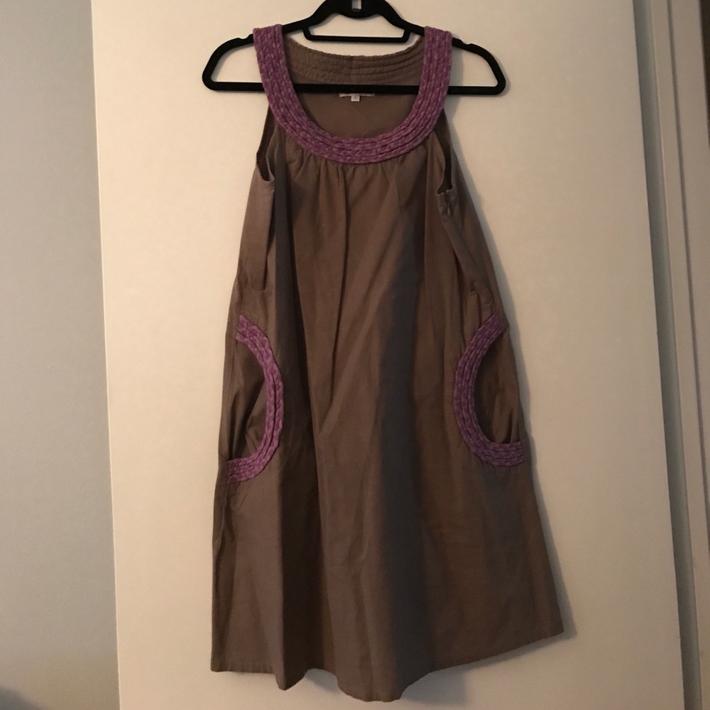 Gray and purple summer shift dress