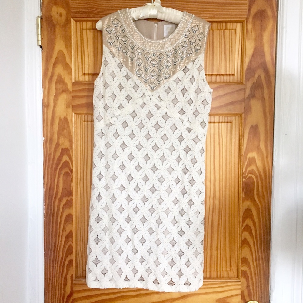 Anna Sui Embellished Cotton Lace Dress