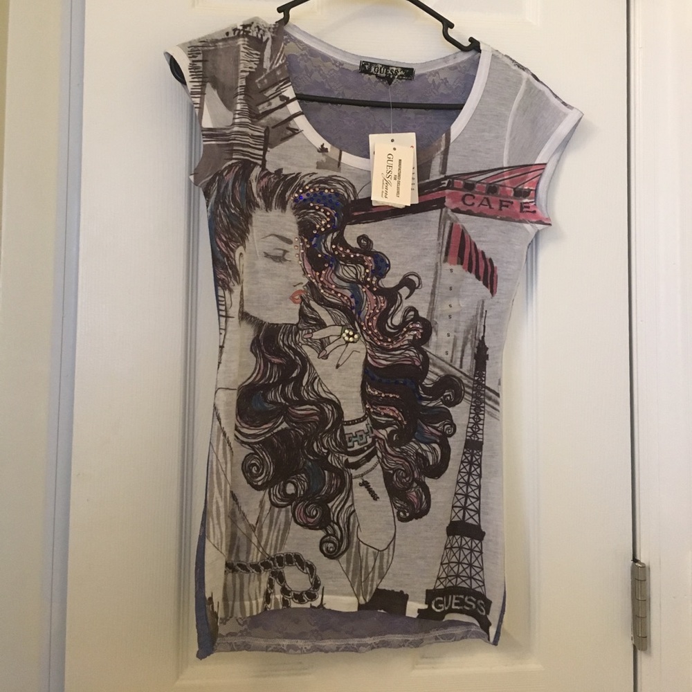 Guess lace back tee