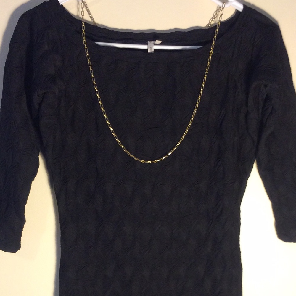 Arden B black dress 3/4 length sleeves fitted mini