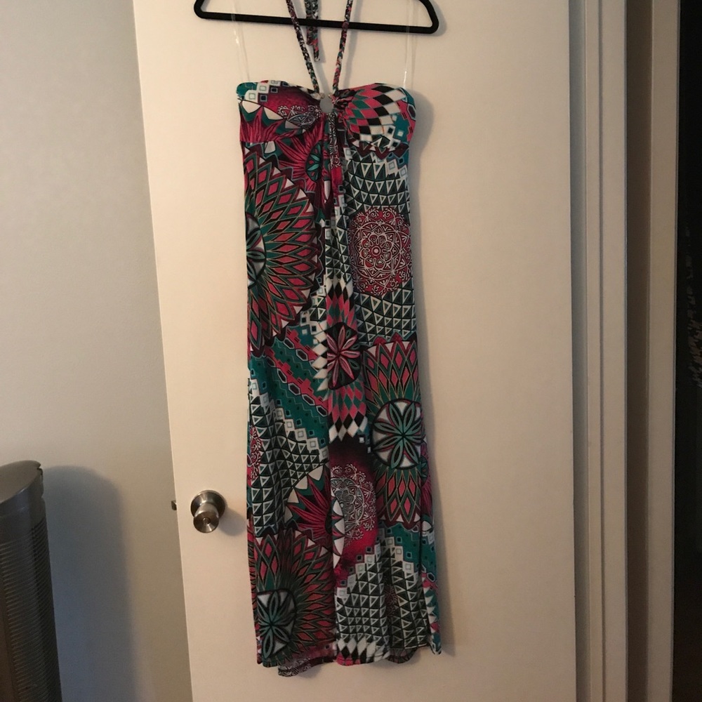 Stretch halter maxi dress