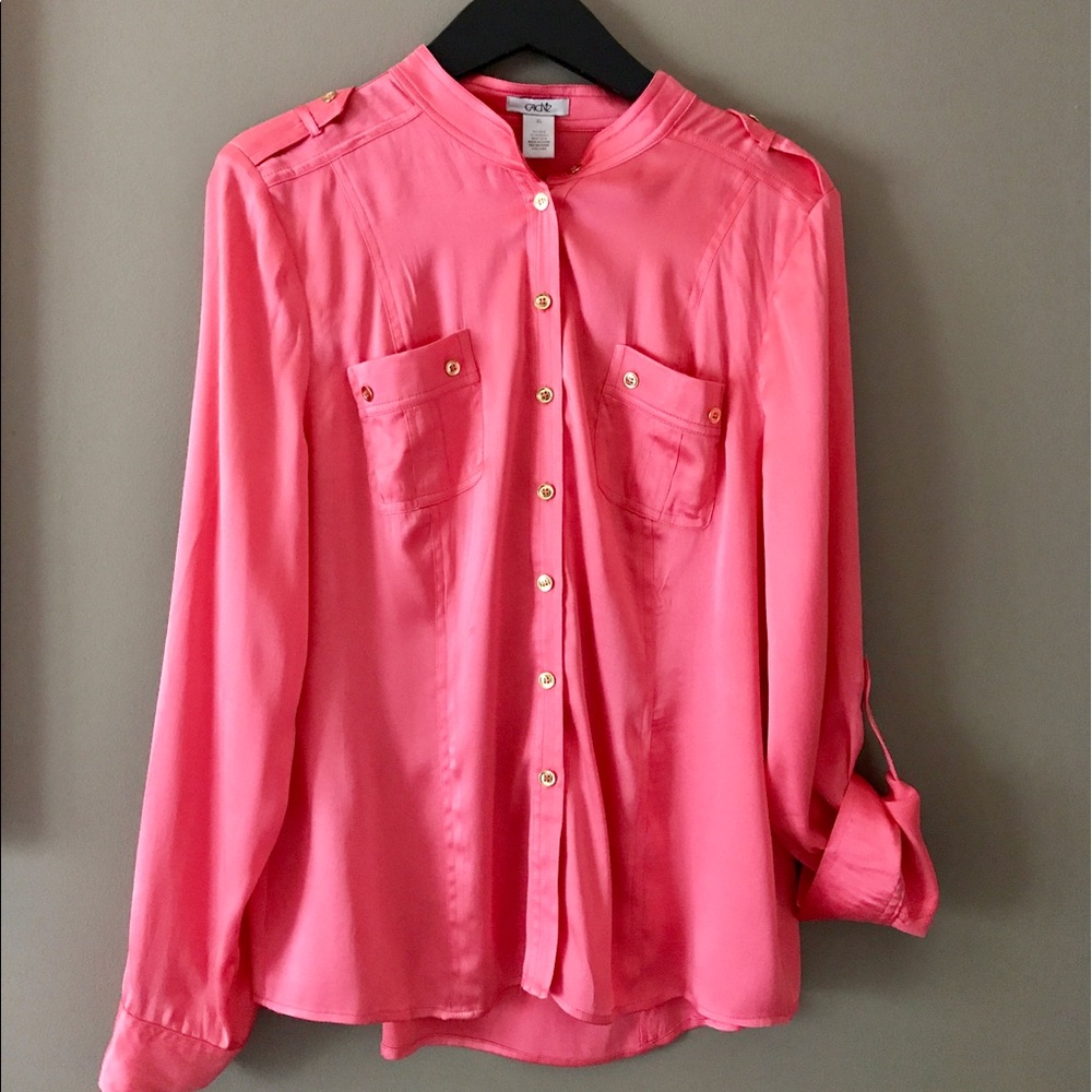 Cache Coral Silk Blouse