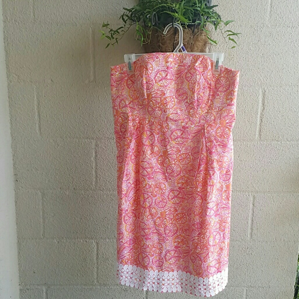 Lilly Pulitzer  bicycle strapless dress size 10