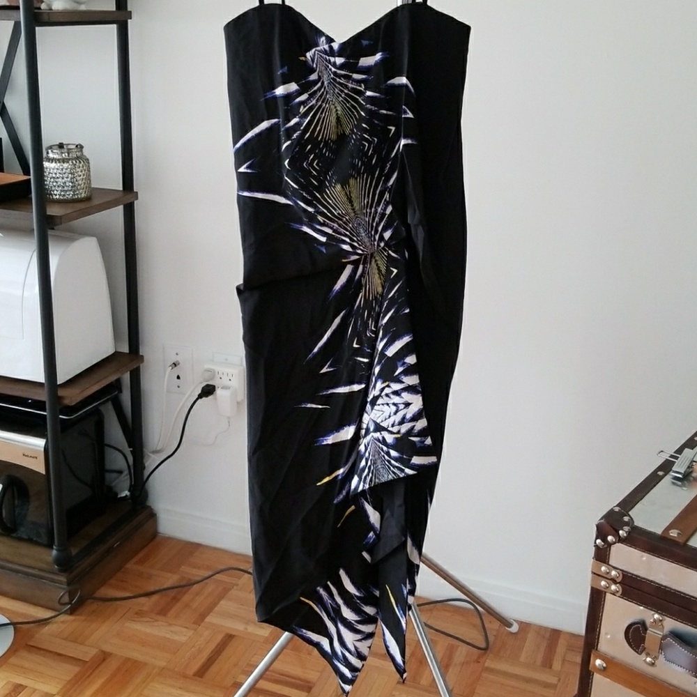BCBG Max Azria printed silk scarf dress