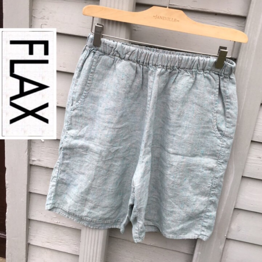Flax by Jeanne Engelhart 100% linen shorts