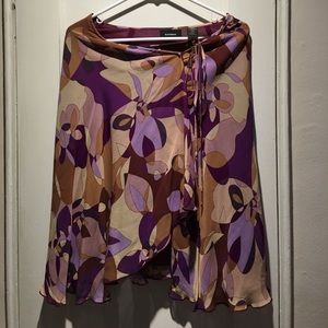 Express Silk Wrap Skirt, Size 1/2