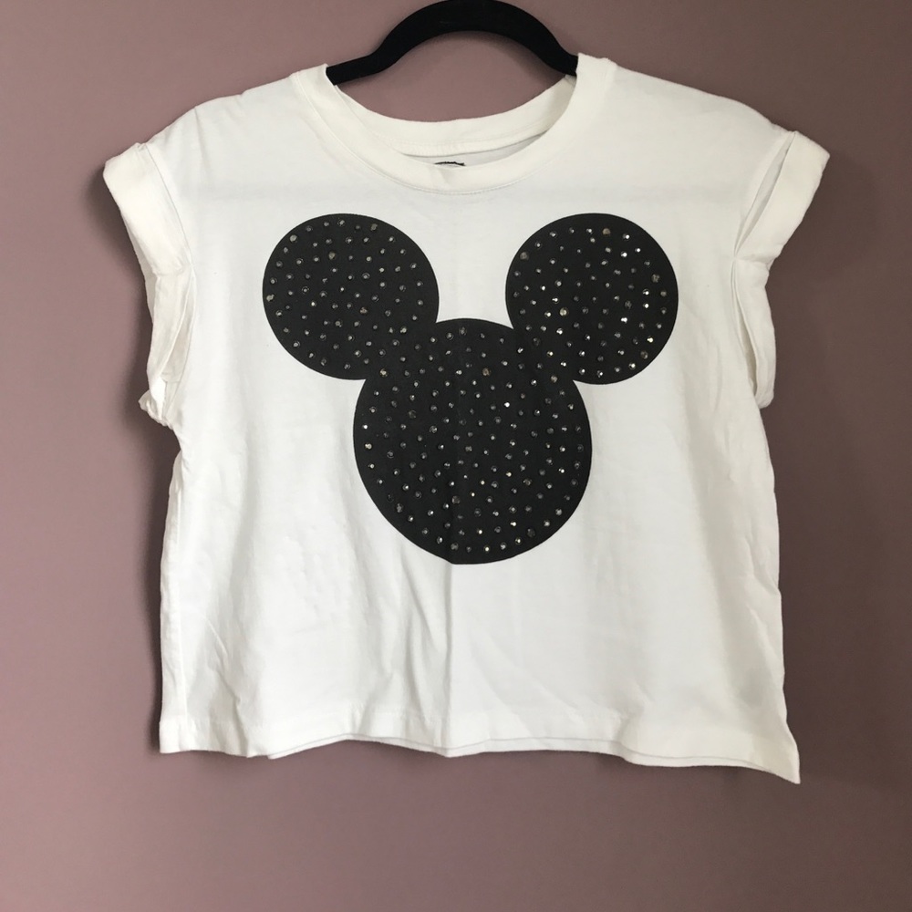 Rhinestoned Mickey Mouse Disney Crop Top