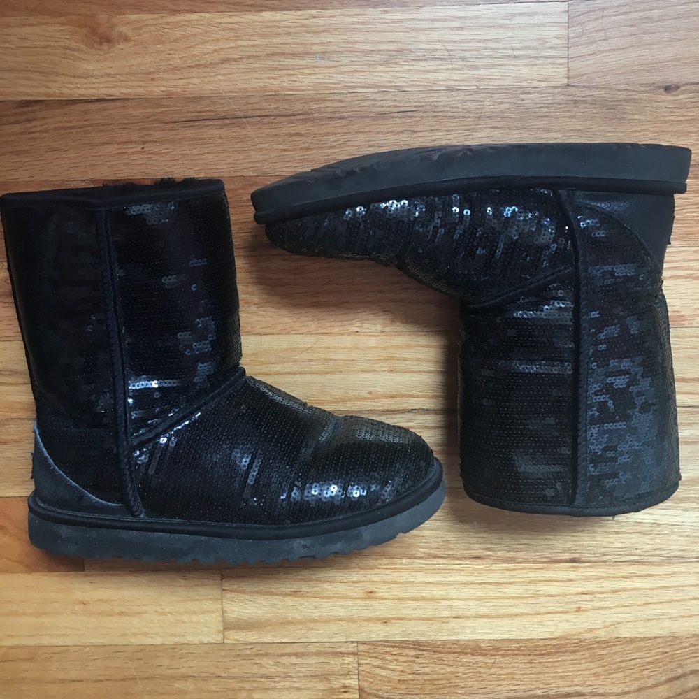 Short Black Sparkly Uggs