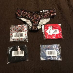 5 pairs VS hiphugger ruched panties