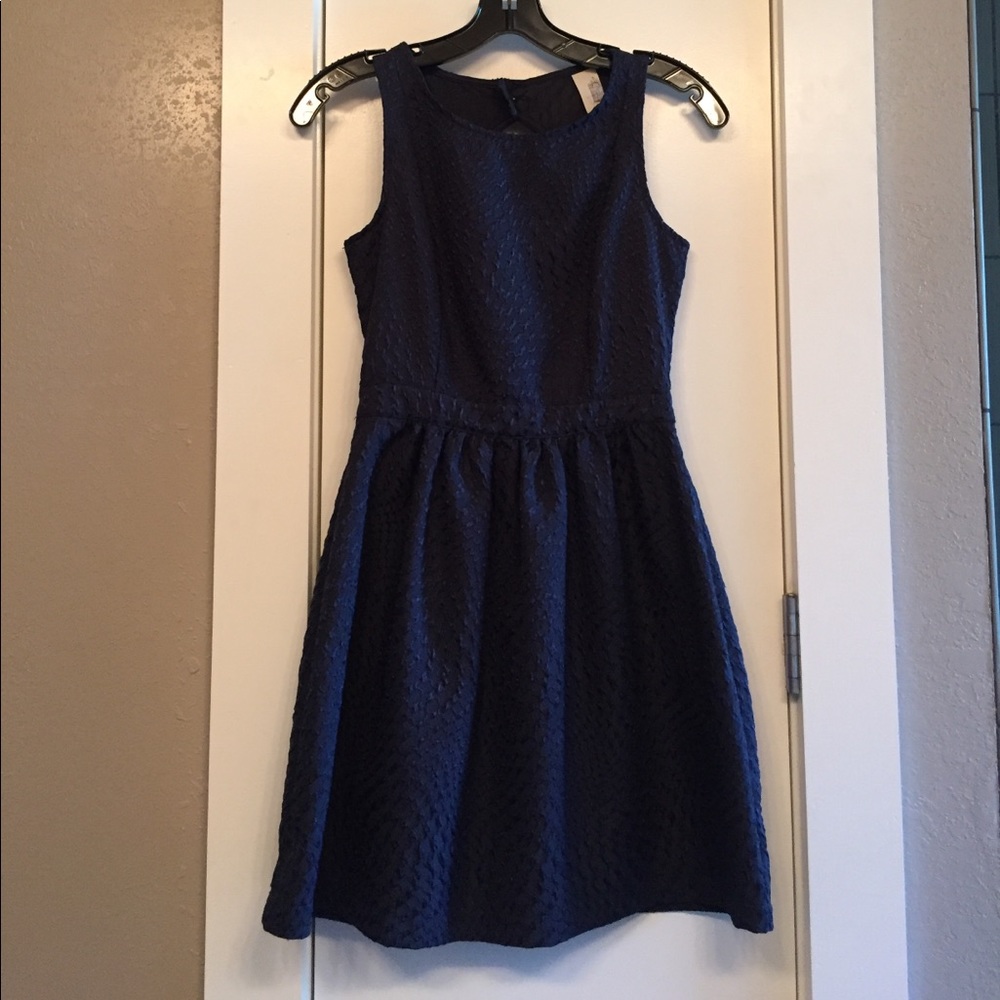 Navy dress with open back