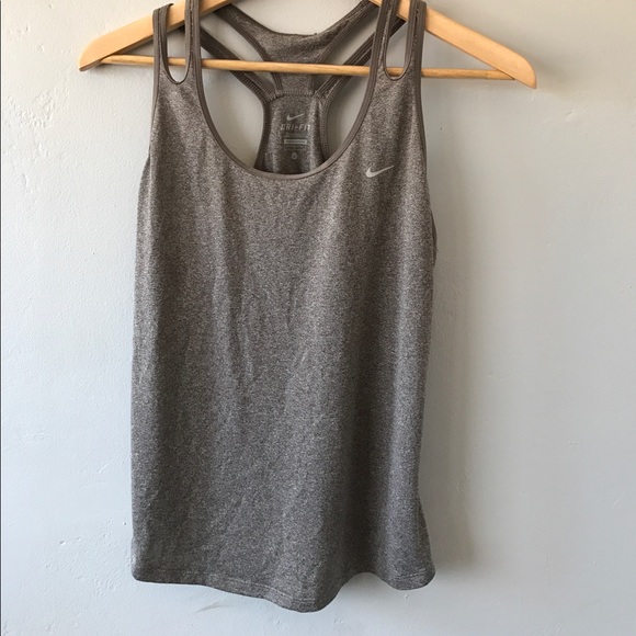Nike Tops - Nike Gray/Taupe Dry Fit Tank Top