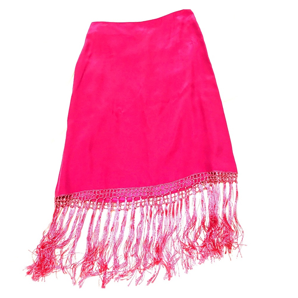 Fabulous bright pink silk skirt