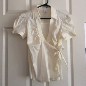 H&M cream wrap top