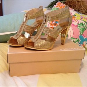 Michael Kors gold Berkley t strap