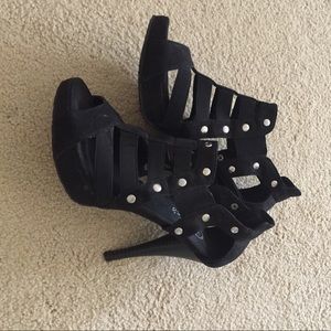 Strappy black heels
