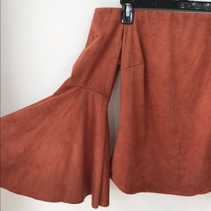 Off the shoulder faux suede top