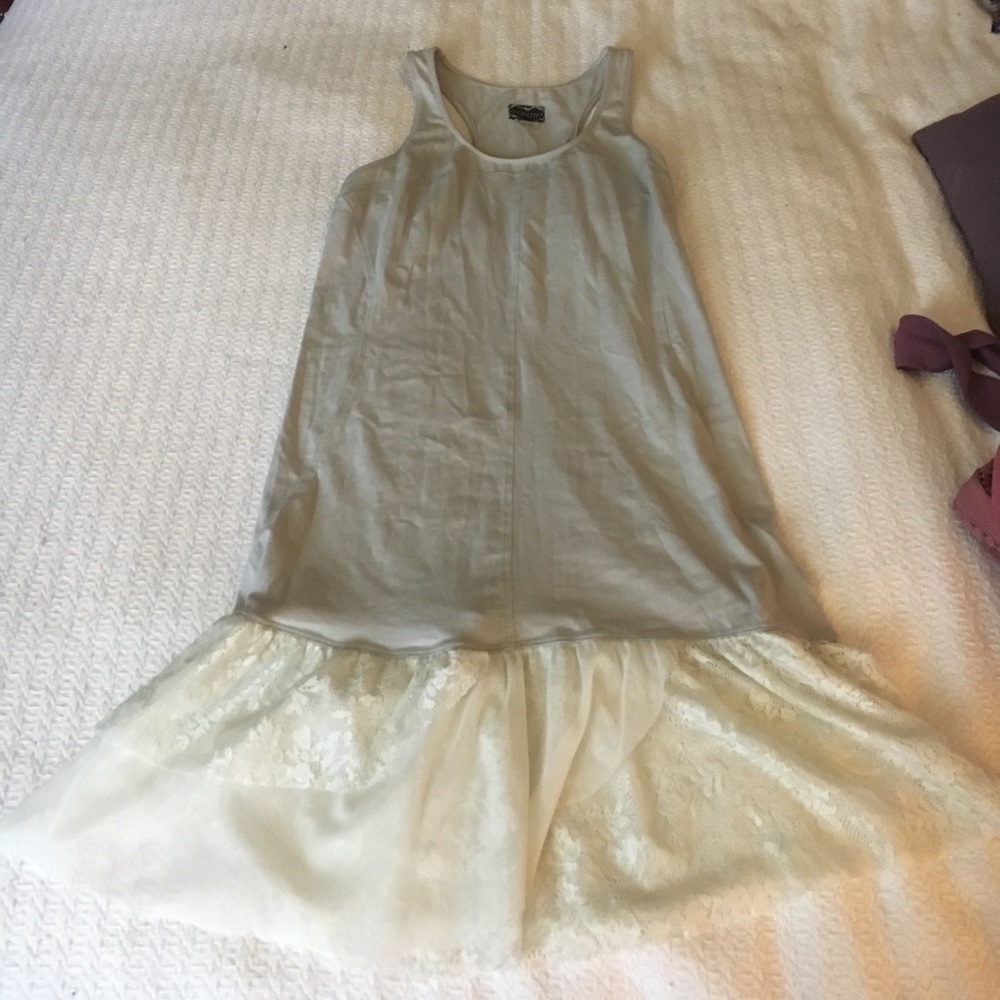 Free People "intimately" grey and lace tank dress