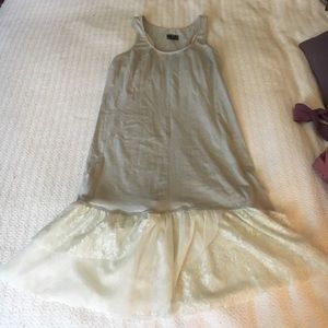 Free People "intimately" grey and lace tank dress