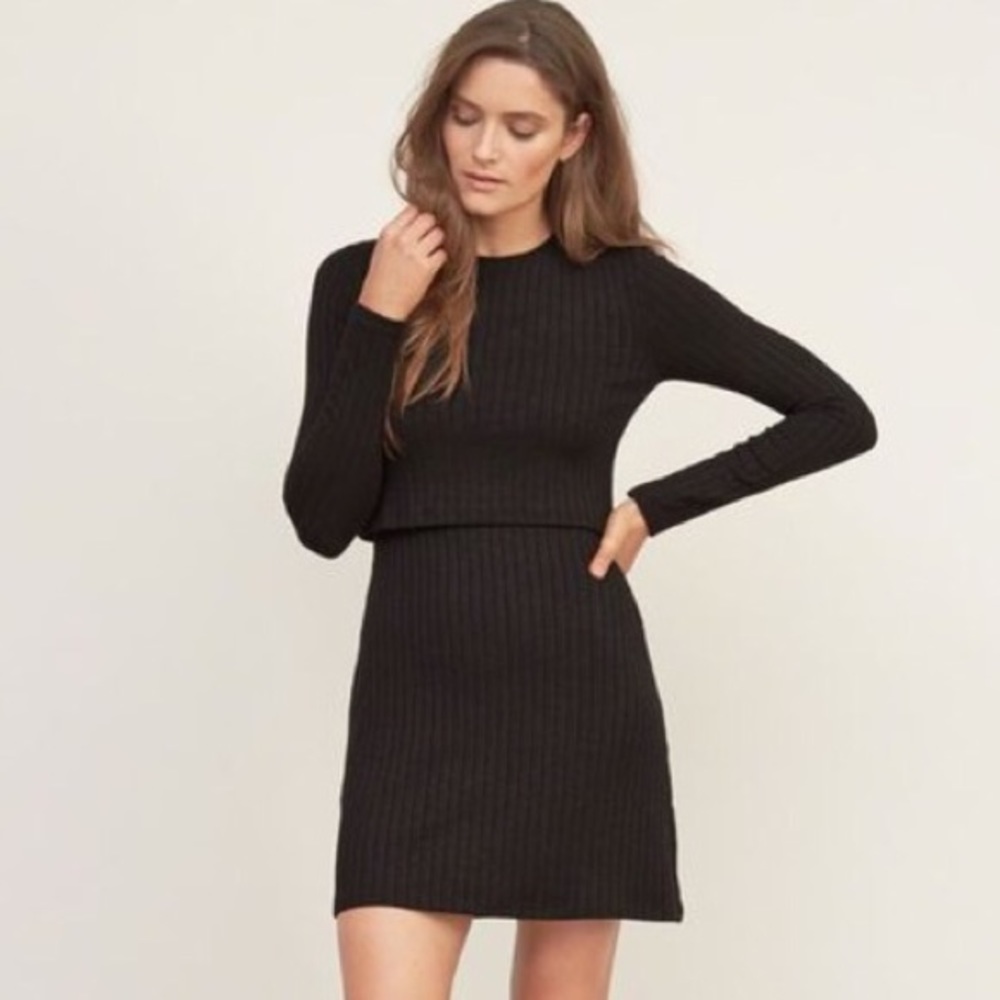 Abercrombie Ribbed Overlay Dress, Black, XS, NWT