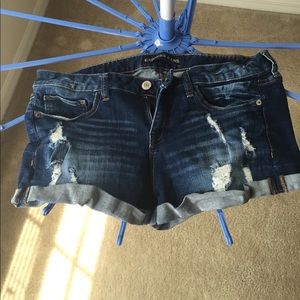 Express distressed cuffed bottom jean shorts