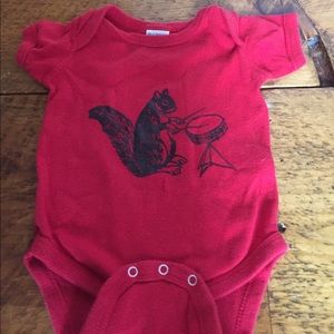 Squirrel playing drums onesie
