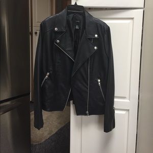 Black faux leather jacket