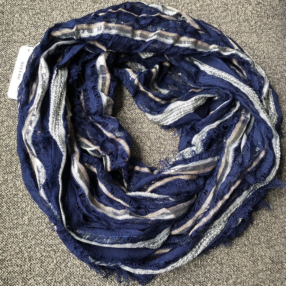 Blue and silver infinity scarf