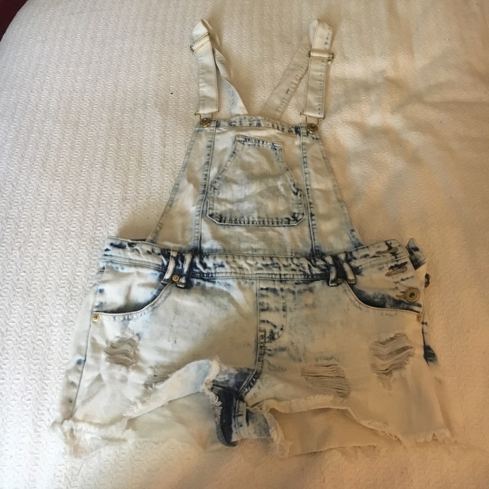 Highway Jeans acid wash denim overalls - size M
