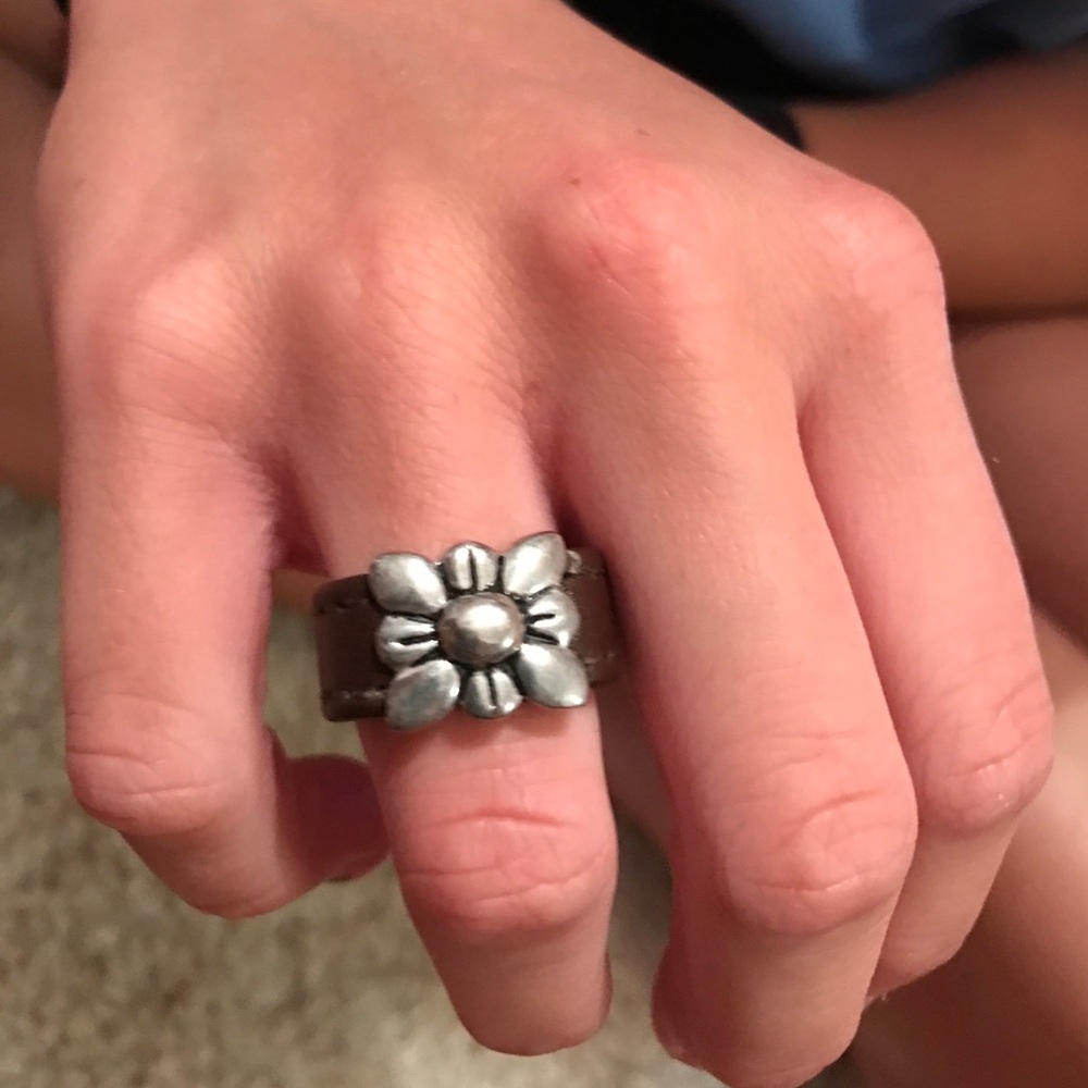 Size 6 //  2 Brown Leather Rings