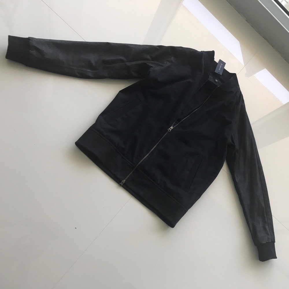 Zanerobe leather/cotton bomber